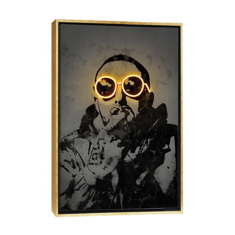 iCanvas "Mac Miller" by Octavian Mielu Framed Canvas Print - Gold - 26x18