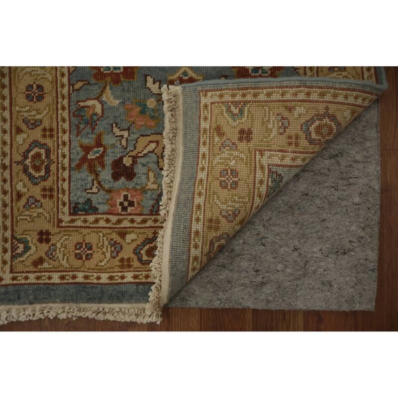 Hand Knotted Oriental 100% Wool Carpet Traditional Floral Navy Blue & Blues Ziegler Area Rug - 4' 0'' X 2' 0''