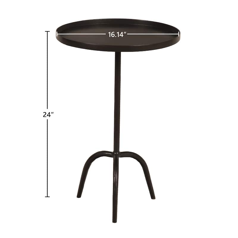 Rock Tray Top Tripod Accent Table in Gunmetal