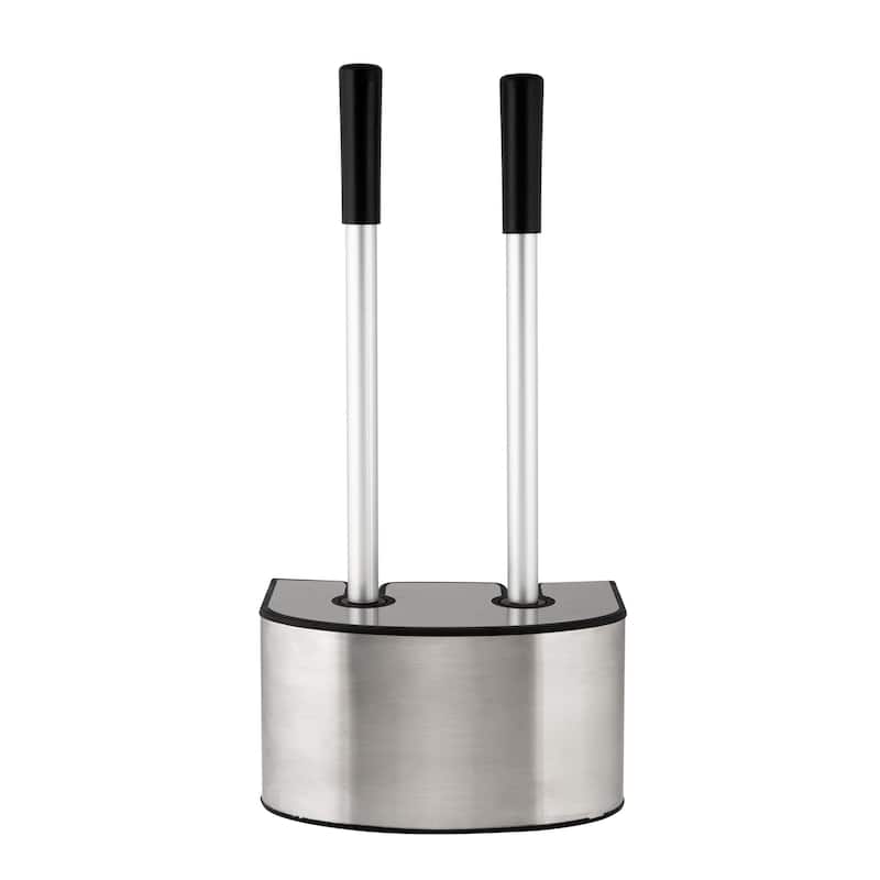 Bath Bliss 2in1 Toilet Brush and Plunger Set in Stainless Steel 8.