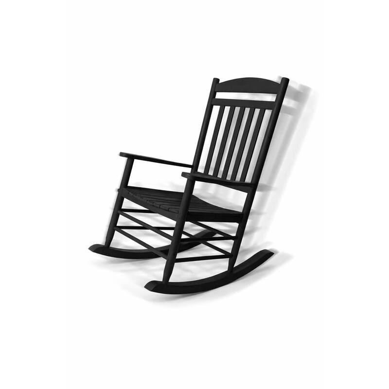 Fratelli Black Rocker Poplar Wood Outdoor Rocking Chair
