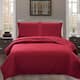 3-piece Fashionable Solid Embossed Quilt Set Bedspread Cover - Red flower - King