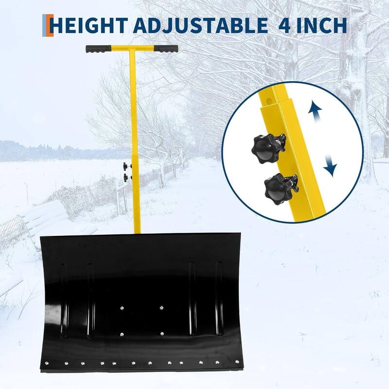 29.1W x 16.5H Snow Shovel with Wheels - 29.1W x 16.5H