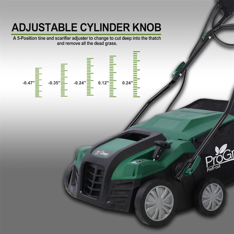 2-in-1 16 Inch Garden Scarifier,15 Amp Electric Lawn Dethatcher