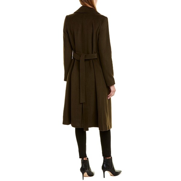 badgley mischka double face wool wrap coat