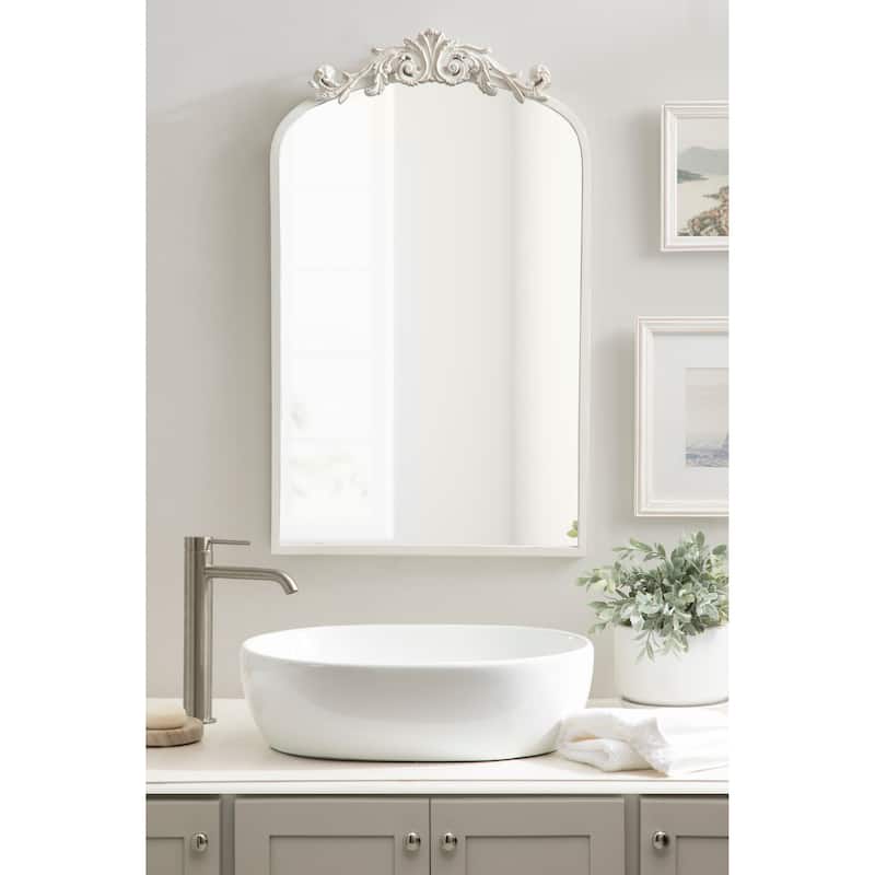 Kate and Laurel Arendahl Traditional Baroque Arch Wall Mirror - 19x31 - White