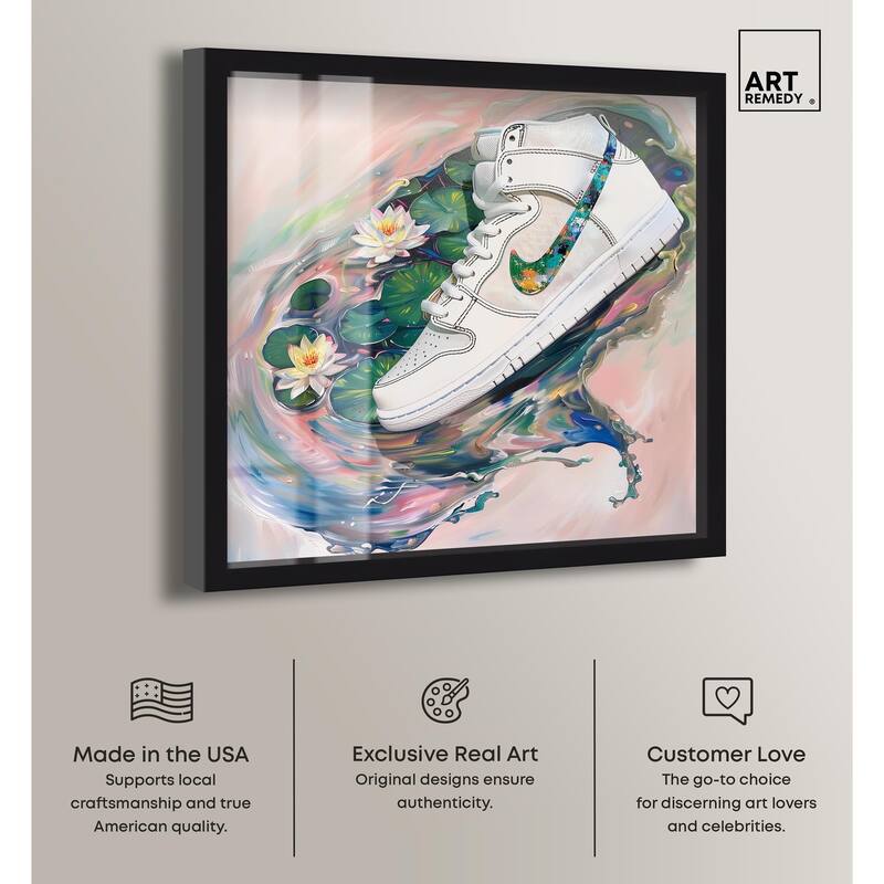 Lilypads Sneaker Splash Shadowbox by Art Remedy