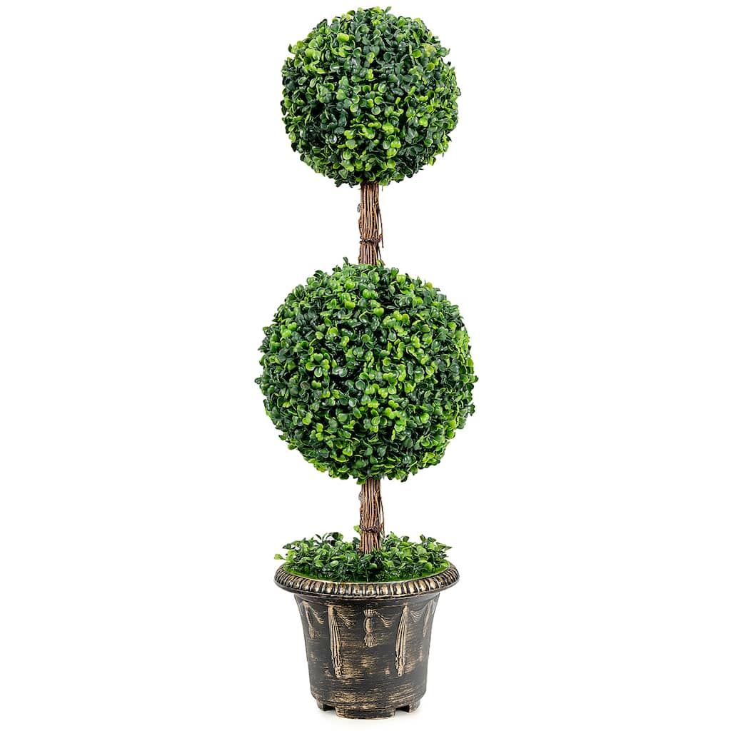Costway 36'' Artificial Topiary Double Ball Tree Indoor Outdoor UV - See Details