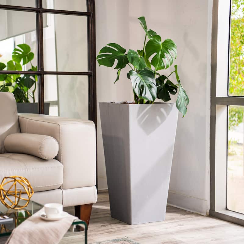 XBrand Modern Square Tapered Planter – 28" or 30" Tall, Indoor & Outdoor Use