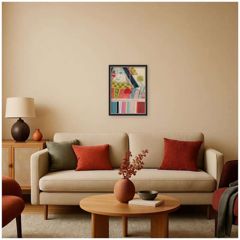 Kate and Laurel Queen with Flower FC by Felicia Dadak Framed Mounted Canvas Wall Art Print