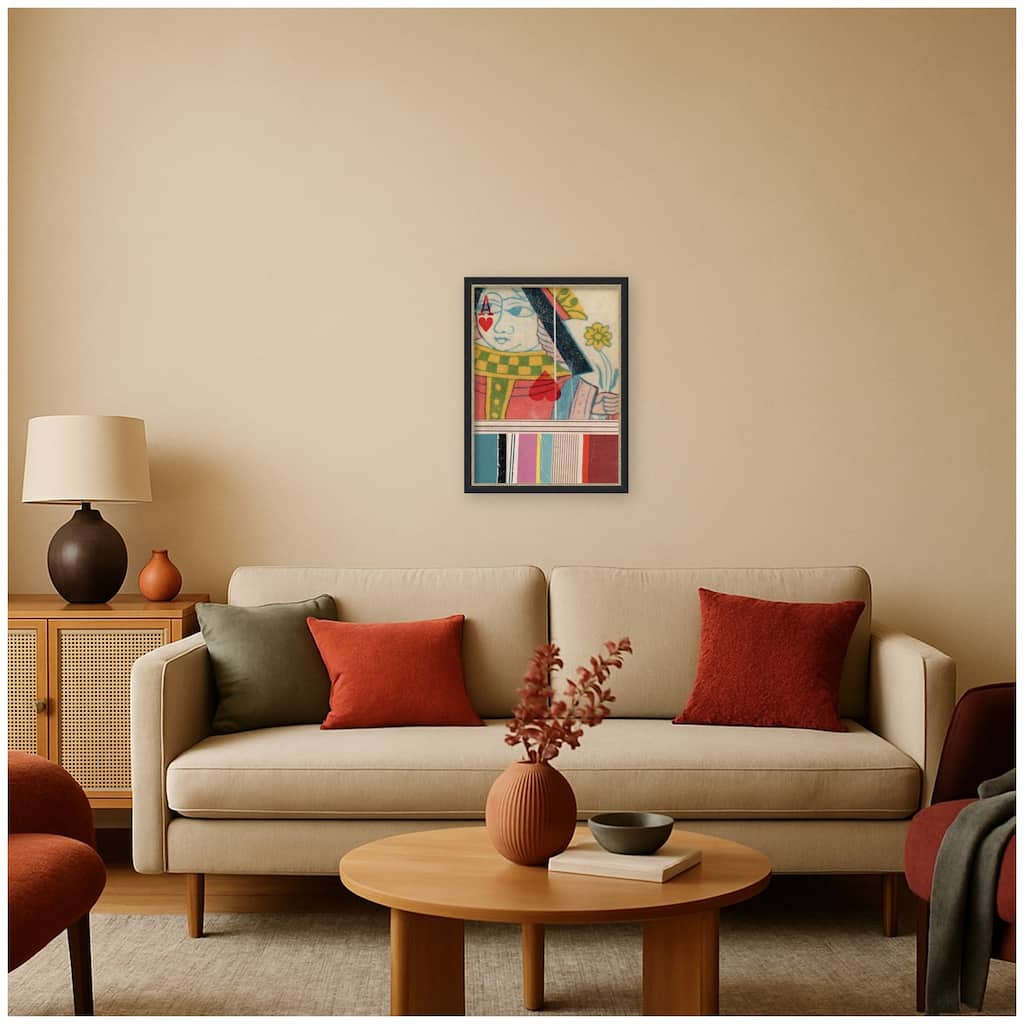 Kate and Laurel Queen with Flower FC by Felicia Dadak Framed Mounted Canvas Wall Art Print