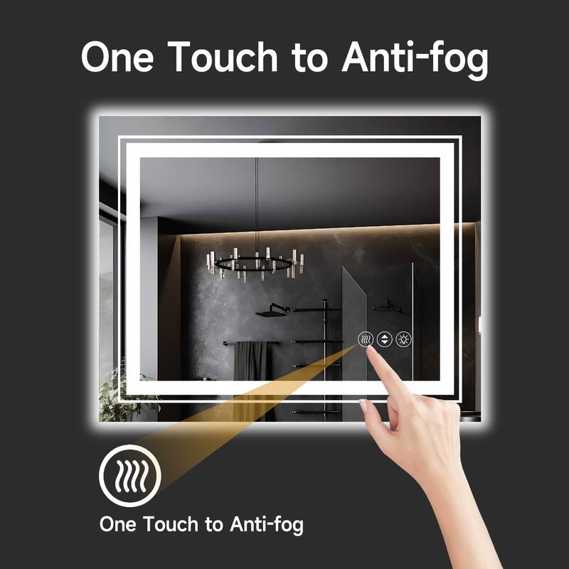 40x24 Inch Frameless LED Bathroom Mirror,Smart Mirror
