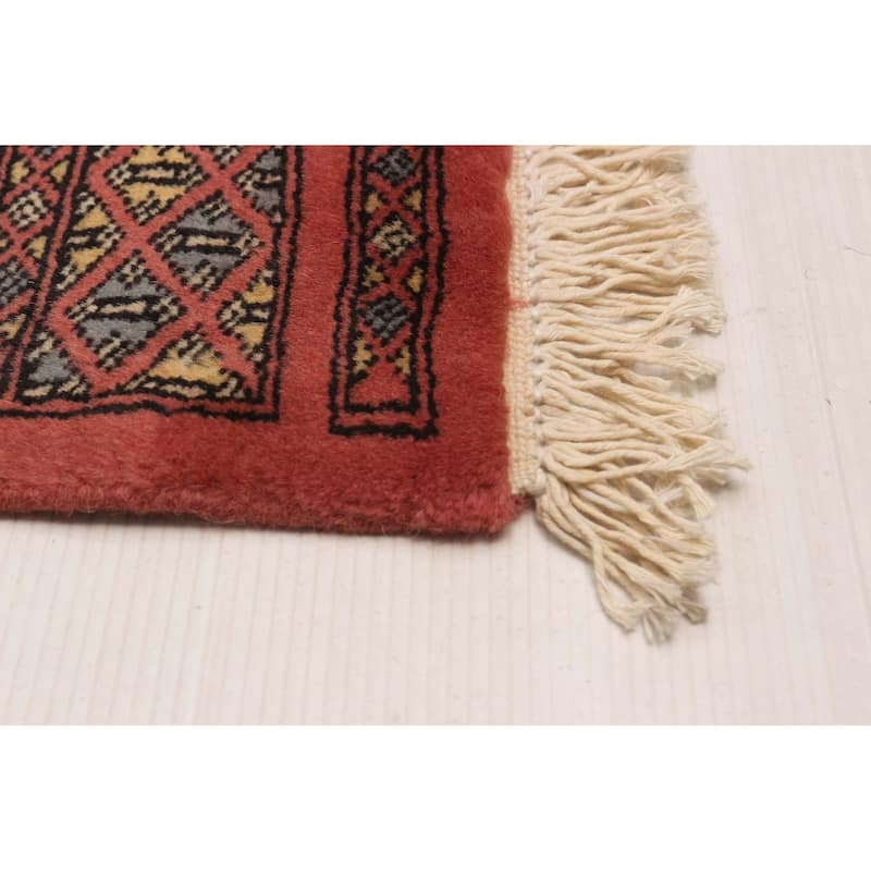 ECARPETGALLERY Hand-knotted Peshawar Bokhara Coral Wool Rug - 2'8 x 8'1