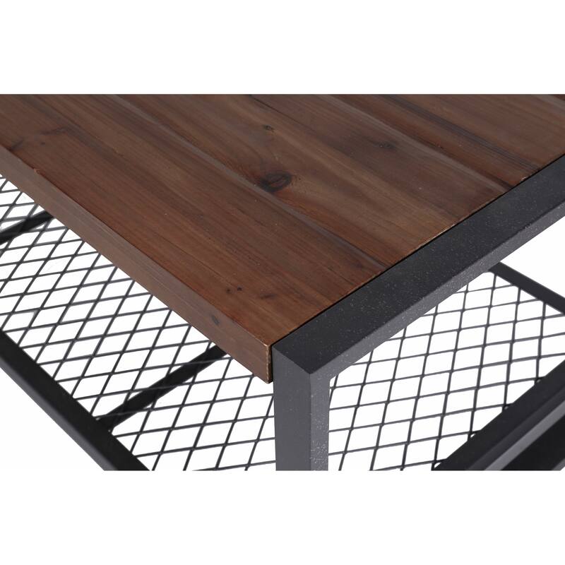 Console Coffee Table with a Natural Reclaimed Wood Finish