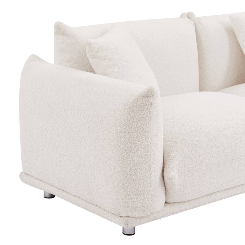 Modern 111" Oversized 3-seater Sofa with Metal Legs and Solid Wood Frame for Living Room