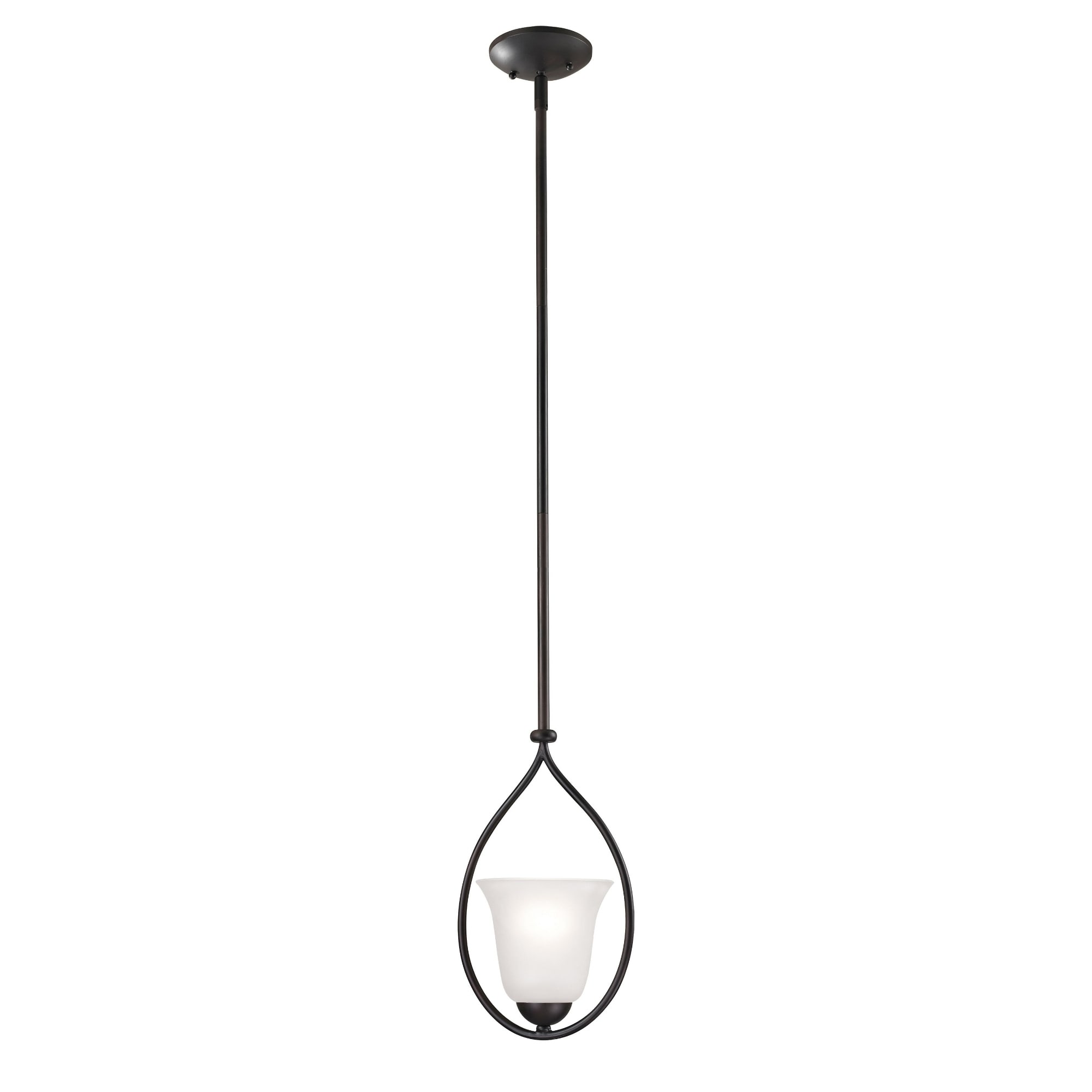 1-Light Teardrop Frame Hanging Mini Ceiling Pendant Light - 8" - Oil Rubbed Bronze