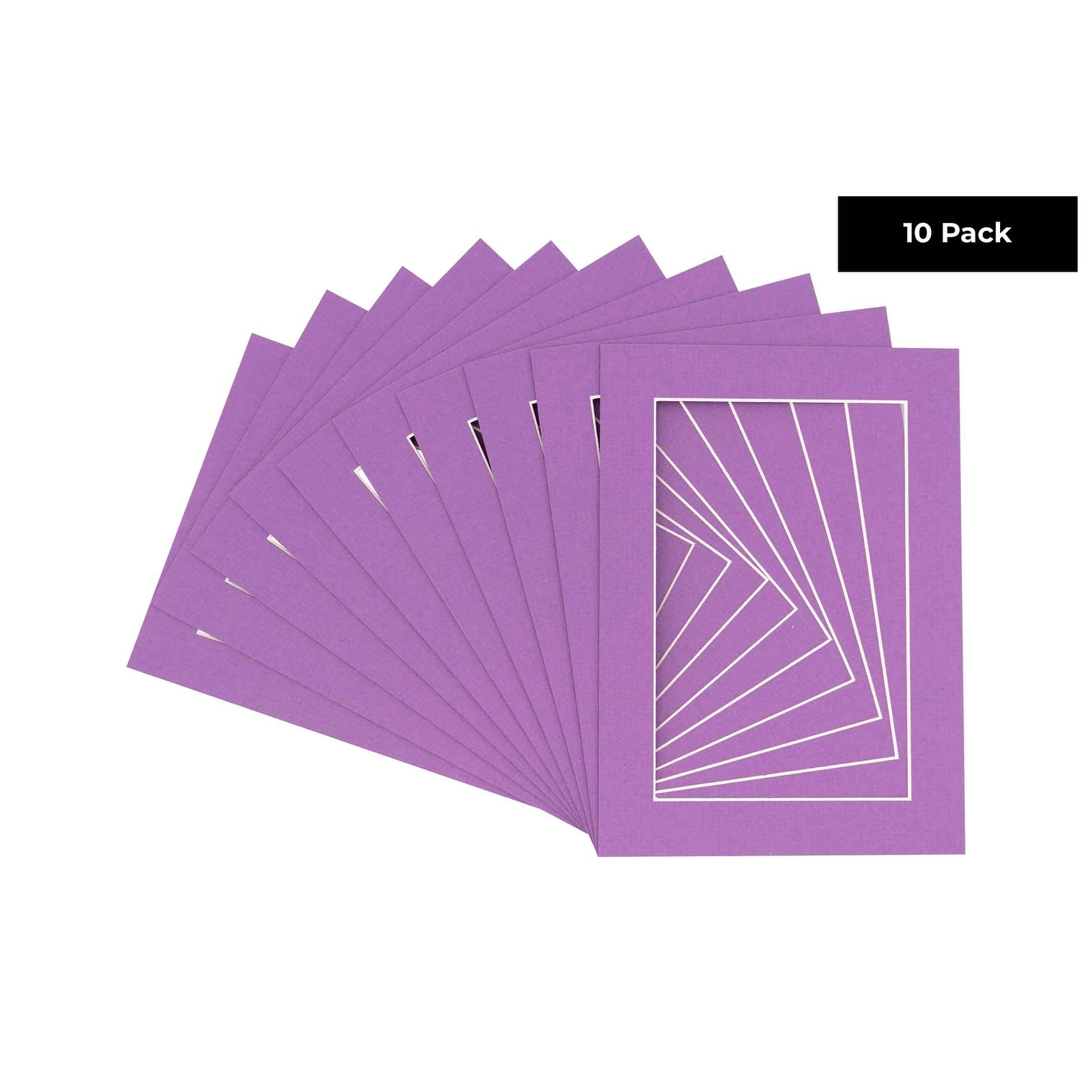 Pack of Ten 12x16 Mats Bevel Cut for 11x12 Photos - Acid Free Dark Purple Precut Matboards for Pictures, Photos, Framing