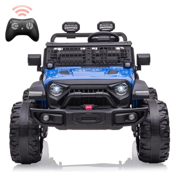 slide 2 of 24, 24V Kids Ride On Car with Remote Control,Ride On Truck with 2 Seats 20" Extra Large Seat Wide Blue