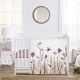preview thumbnail 1 of 4, Sweet Jojo Designs Boho Floral Garden Flower Girl 4p Nursery Crib Bedding Set Purple Watercolor Bohemian Farmhouse Shabby Fringe