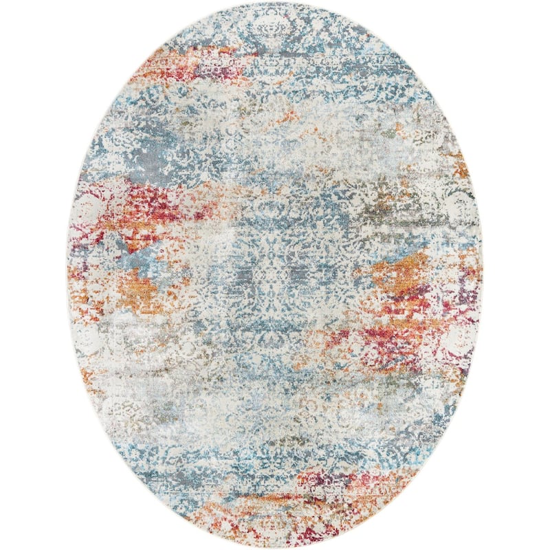 Transitional Samana Collection Area Rug - 7'10"x10' Oval - Cream