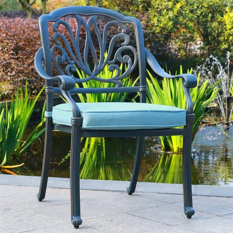 Saybrook Powder-coated Aluminum Arm Chair with Cushion, Set of 2