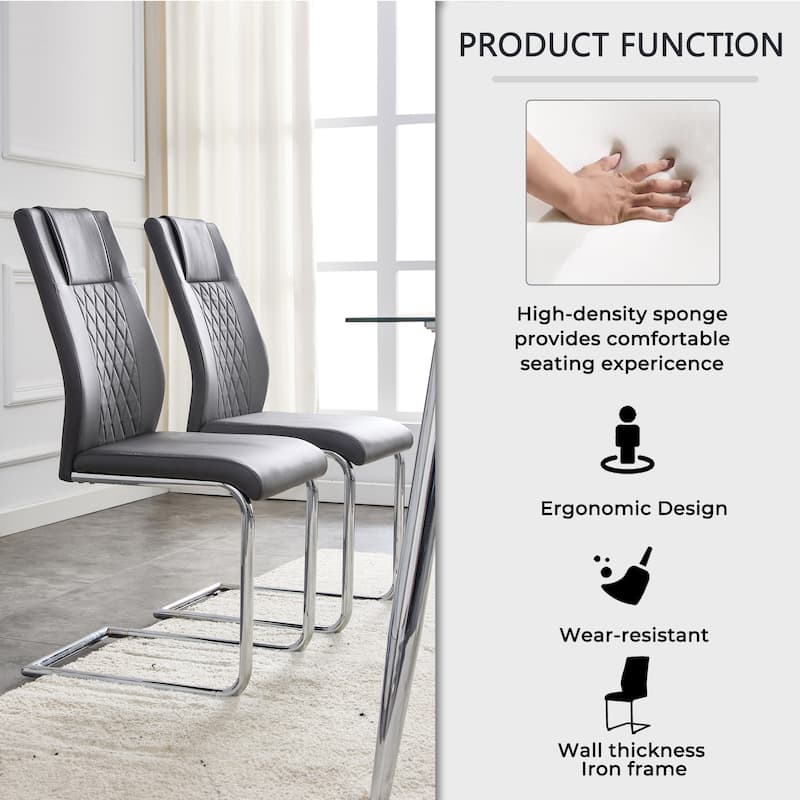 Dining Table Set with PU Leather Side Chairs and Dining Table