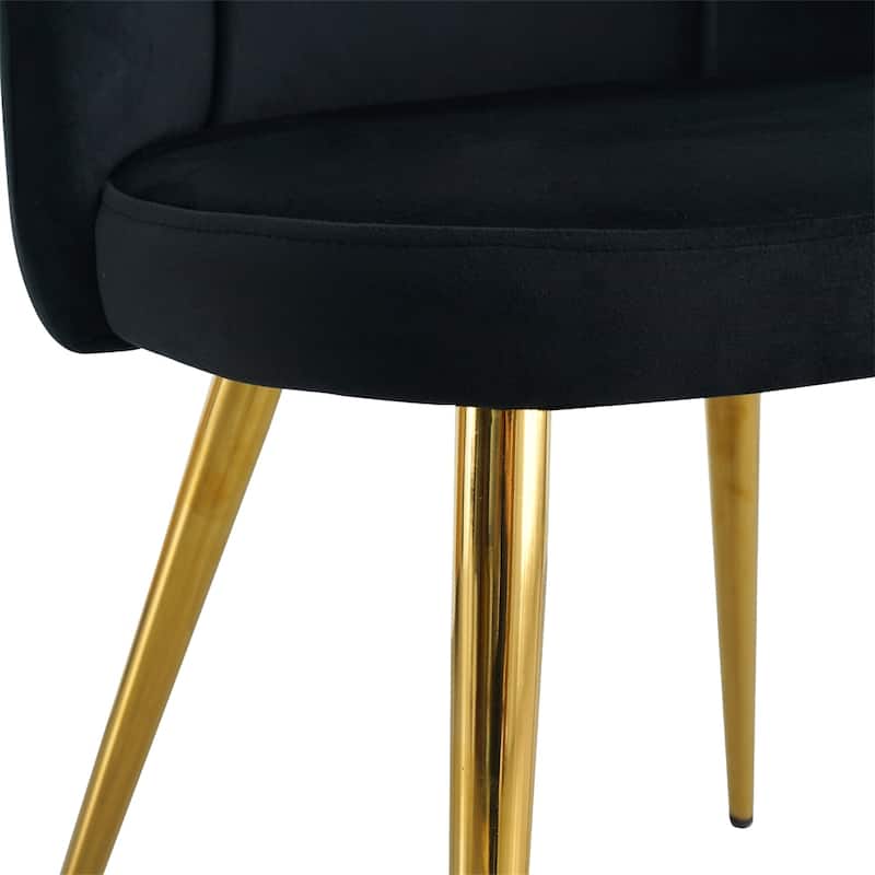 Modern Light Luxury Velvet Dining Chair with Metal Legs(Set of 4)