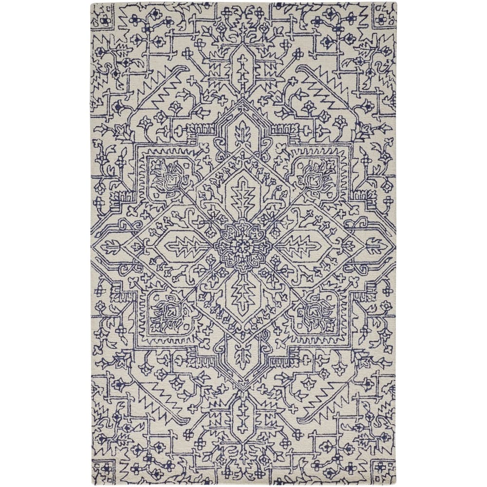 Grand Bazaar Natal Hand Tufted Medallion Transitional Area Rug