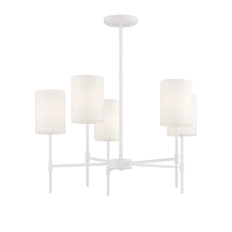 Meridian M10067 5 Light 25" Wide Drum Chandelier with a white drum