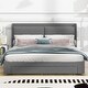 preview thumbnail 14 of 16, Modern Queen Size Upholstered Hydraulic Platform Bed with 2 Drawers - Large Storage Space, Metal Construction