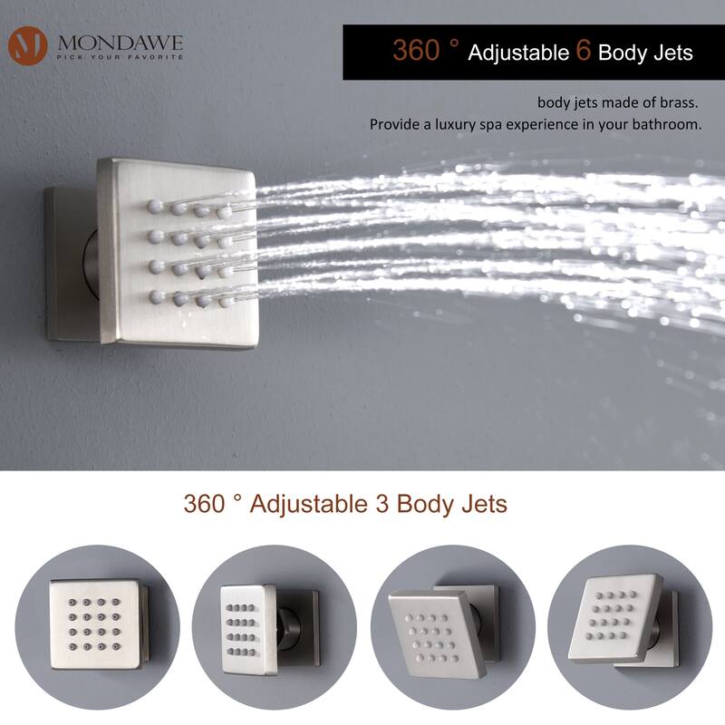 64 Colors LED Light and Music Ceiling Mounted Thermostatic Shower System