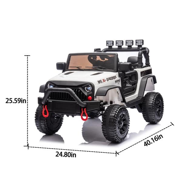 slide 2 of 100, 12V Kids Ride-On Car with Remote Control, Front Lights, Double Doors, Four-Wheel Suspension, and Bluetooth Music White