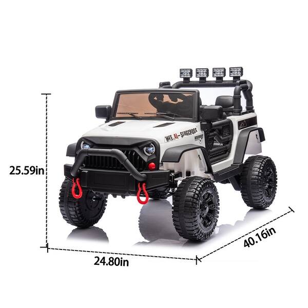 dimension image slide 3 of 5, 24V Ride-On Car with Adjustable Speed and Suspension, Great Holiday Present