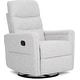preview thumbnail 1 of 10, Evolur Peyton Manual Recline Glider with Full 360-Degree Swivel Fog Grey