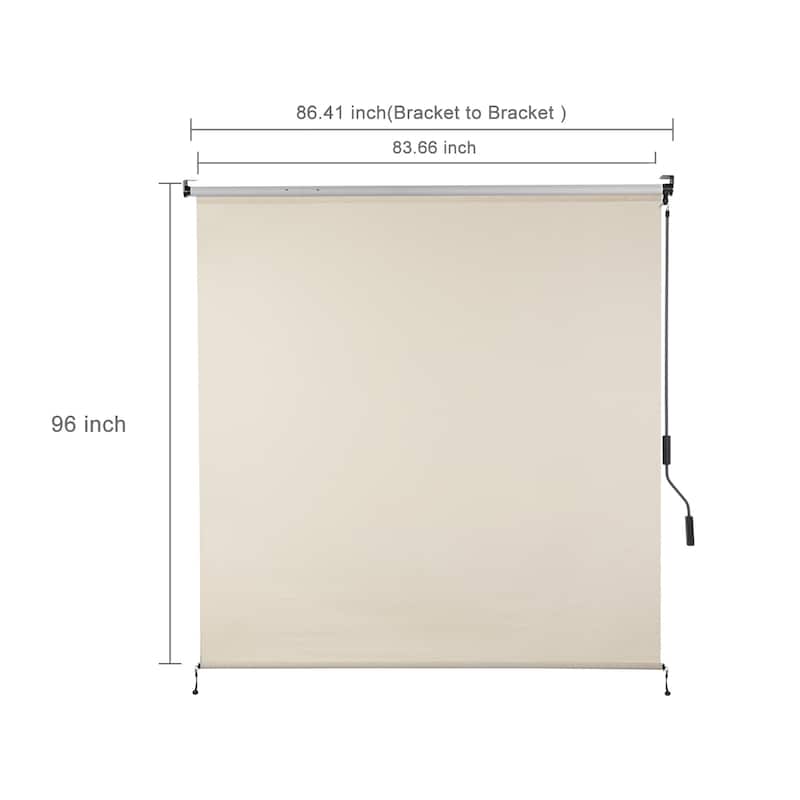 Aoodor 5% Openness Cordless Solar Fabric Roller Shade, 95% UV Protection Blinds