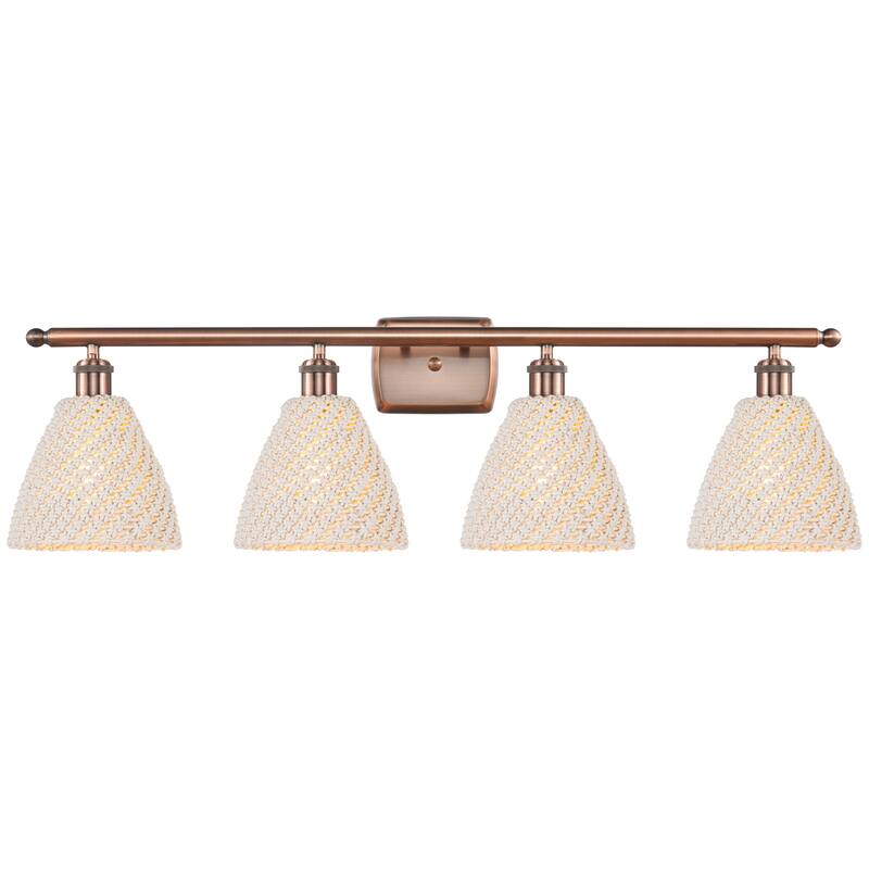 Innovations Lighting Endless Possibilities Ballston - Bristol Natural - 4 Light 38" Bath Vanity Light - Antique Copper
