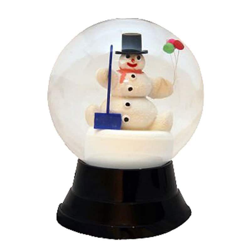 7" Black and White Perzy Snow Globe Large Snowman with Shovel Decoration