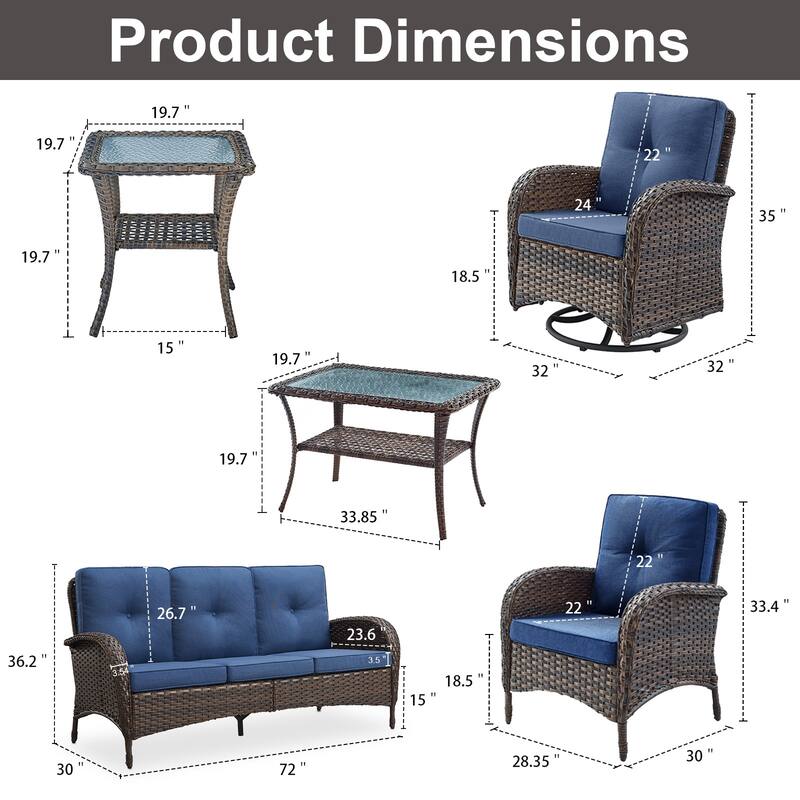 Gymojoy Outdoor Wicker Patio Furniture Sofa & Chair Set - Luxurious Comfort, Weather-Resistant