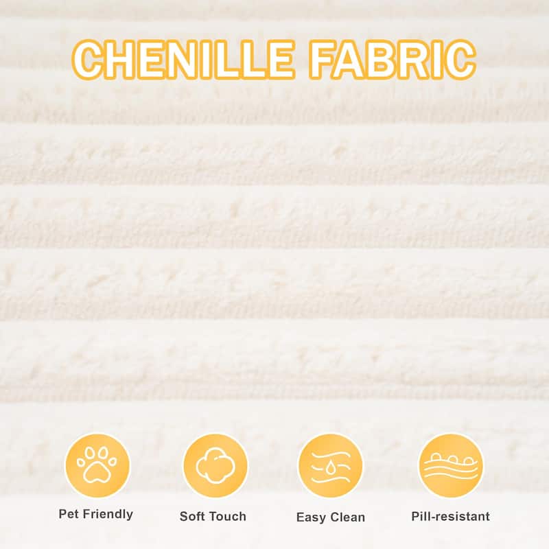 104" Modular Sectional Sofa with L-Shape Chaise Modern Upholstered Cloud Couches with Throw Pillows - 104 in.W x 23.6 in.H