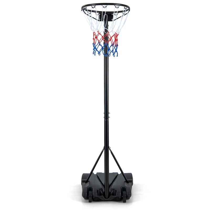 8.5-10FT Adjustable Basketball Hoop Goal with Fillable Base Wheel - Black