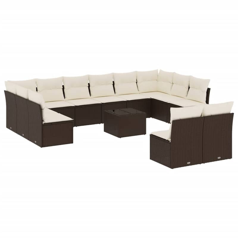vidaXL Garden Sofa Set Brown - 21.7 x 21.7 x 14.6