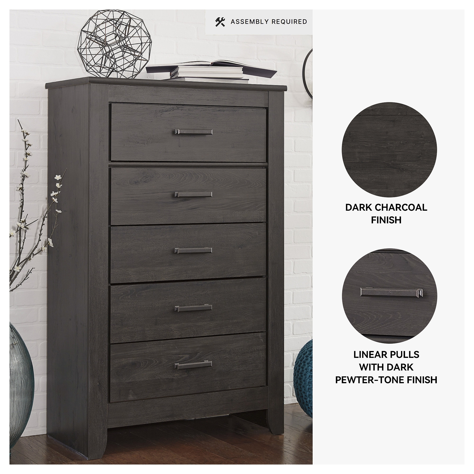 Signature Design by Ashley Brinxton Urban Charcoal Dresser - Overstock -  14282183