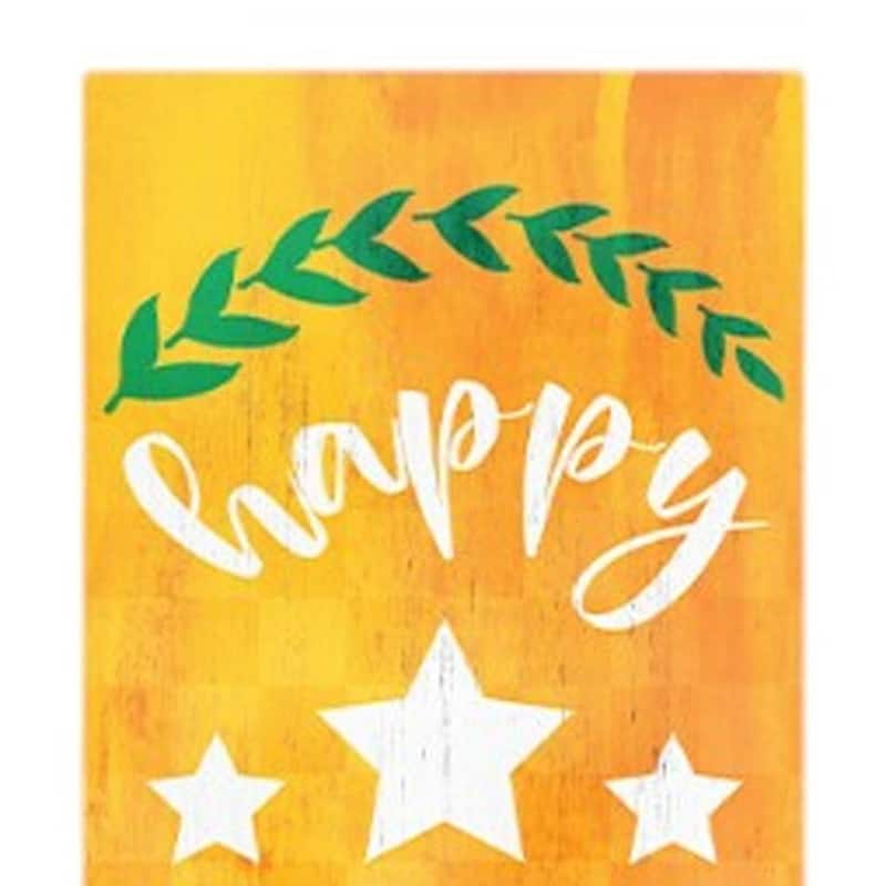 HomeRoots 72" Orange Solid Wood Happy Harvest Scarecrow Porch Sign