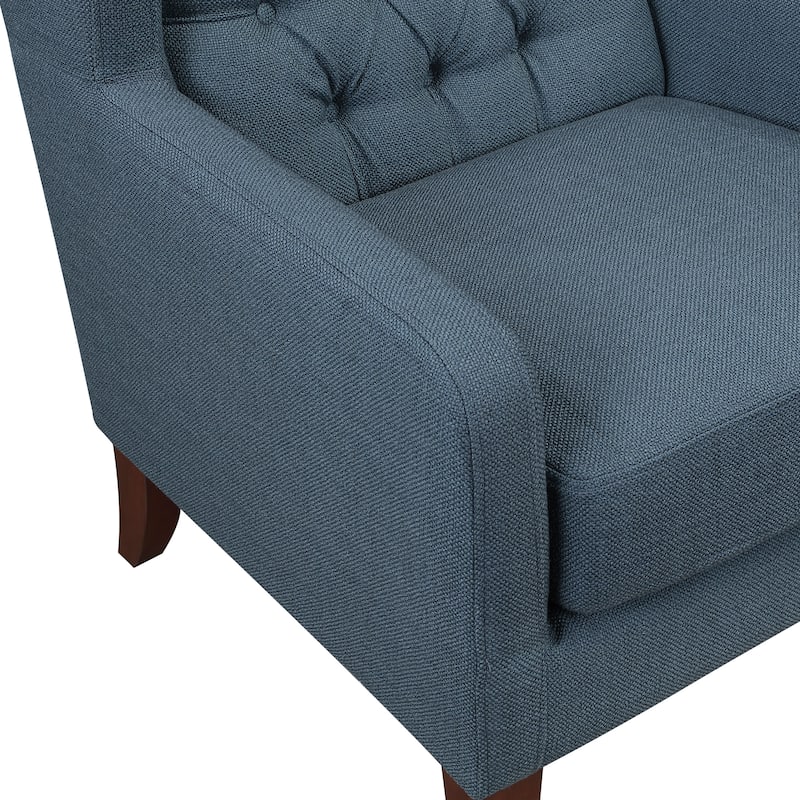 Clark 30" Modern & Contemporary Textured Fabric Button-Tufted Wing Back Accent Chair