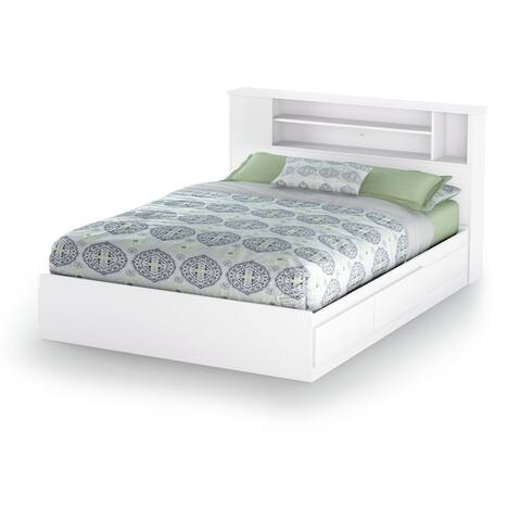 South Shore Vito Queen Storage Bed and Bookcase Headboard Set