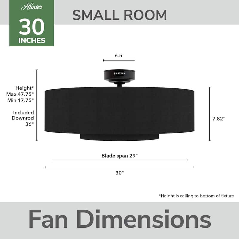Hunter + Jasmine Roth Fandelier 30" Brookside Ceiling Fan w/ LED Light, Handheld Remote, Chandelier