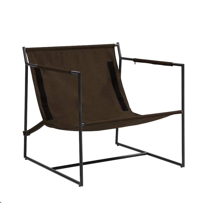 Fabric Armchair Metal Framed Sling Accent Chair