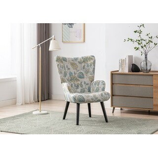 Modern Button Accent Chair with Wood Legs - Bed Bath & Beyond - 38234685