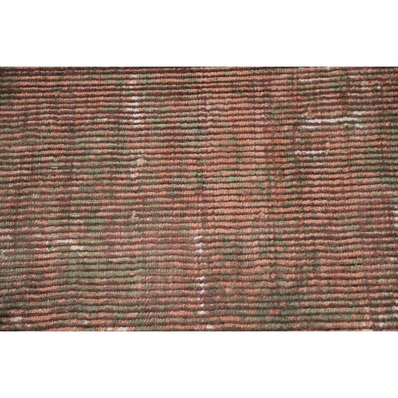Hand Knotted Oriental Viscose Silk Carpet Modern Abstract Oranges & Rust Abstract Area Rug - 7' 10'' X 5' 11''