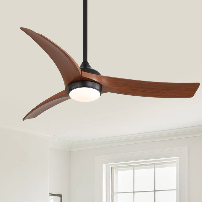 52 Inch Black Ceiling Fan with Light